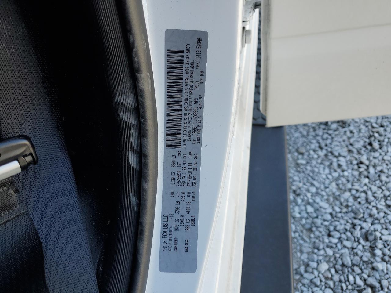 2020 RAM 1500 VIN 1C6RREFT1LN209001 Copart auction photo, rear end damage thumbnail 14