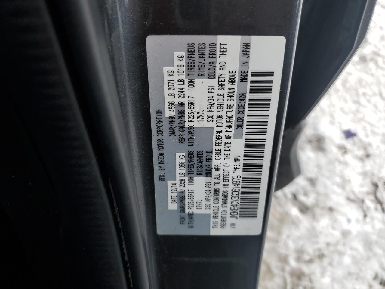 2016 Mazda CX-5 VIN JM3KE4CY3G0614979 Copart auction photo, front end damage thumbnail 12