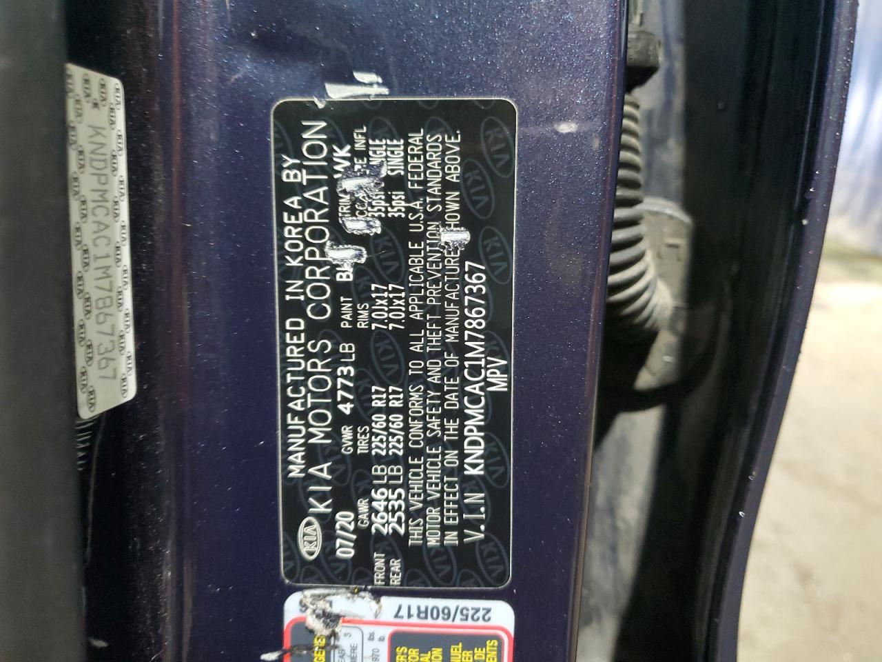 2021 KIA Sportage VIN KNDPMCAC1M7867367 Copart auction photo, minor dent/scratches damage thumbnail 13
