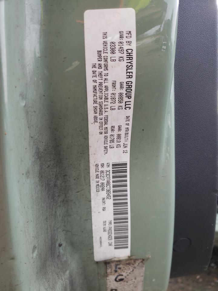2012 Fiat 500 VIN 3C3CFFAR6CT365452 Copart auction photo, side damage thumbnail 12