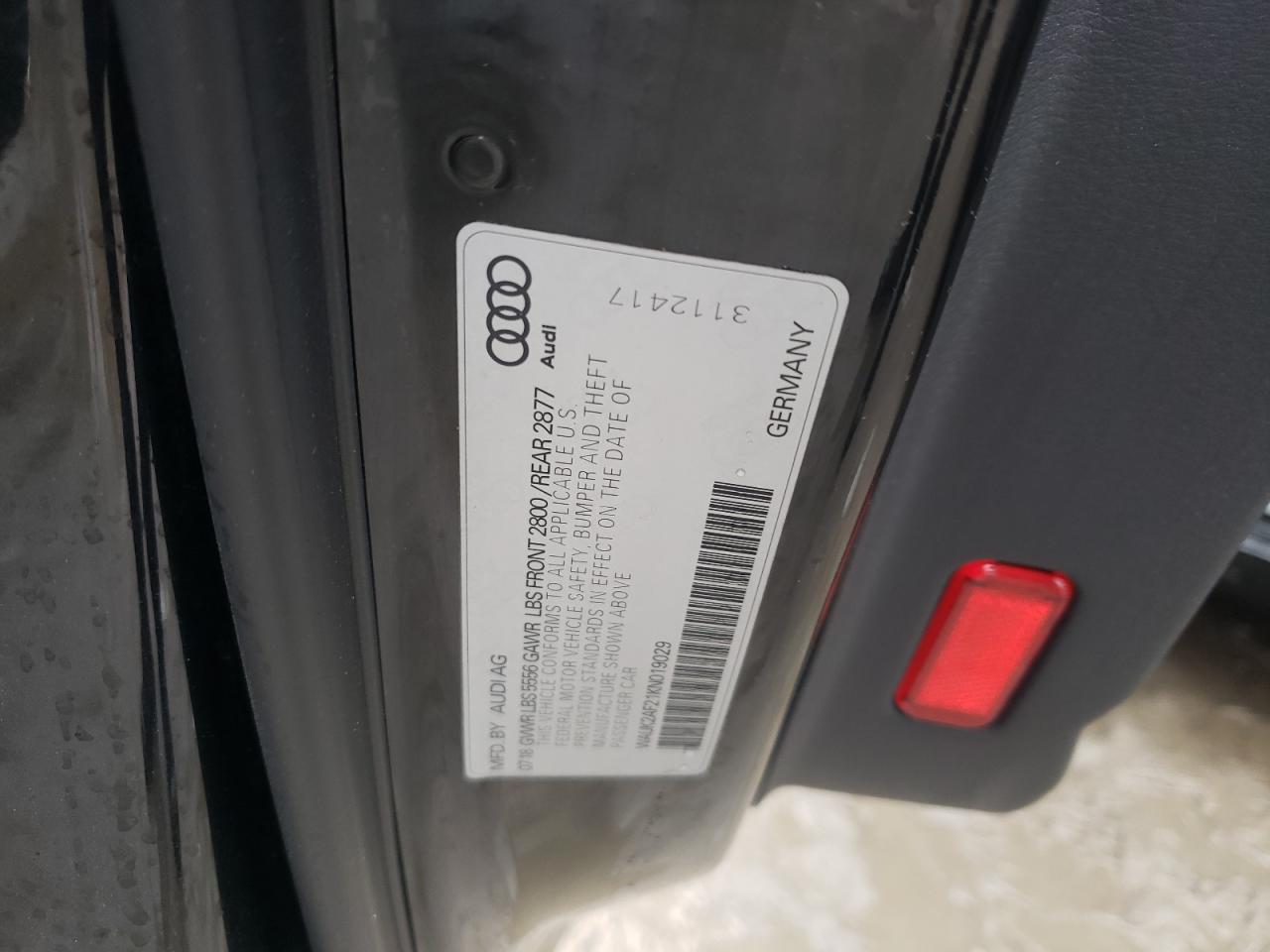 2019 Audi A6 VIN WAUK2AF21KN019029 Copart auction photo, side / minor dent/scratches damage thumbnail 12