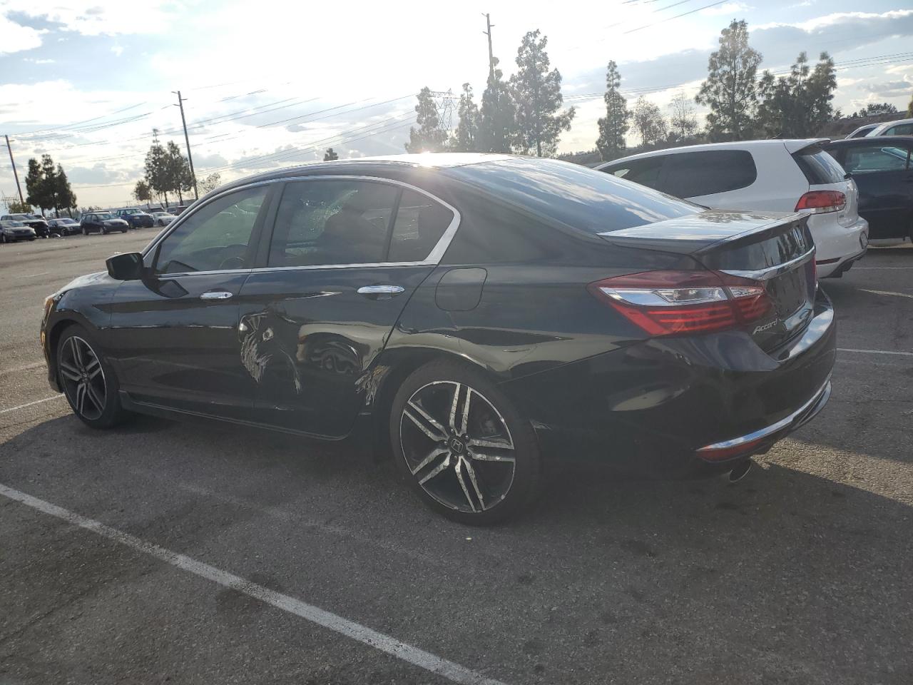 2017 Honda Accord VIN 1HGCR2F51HA190285 Copart auction photo, top/roof damage thumbnail 2