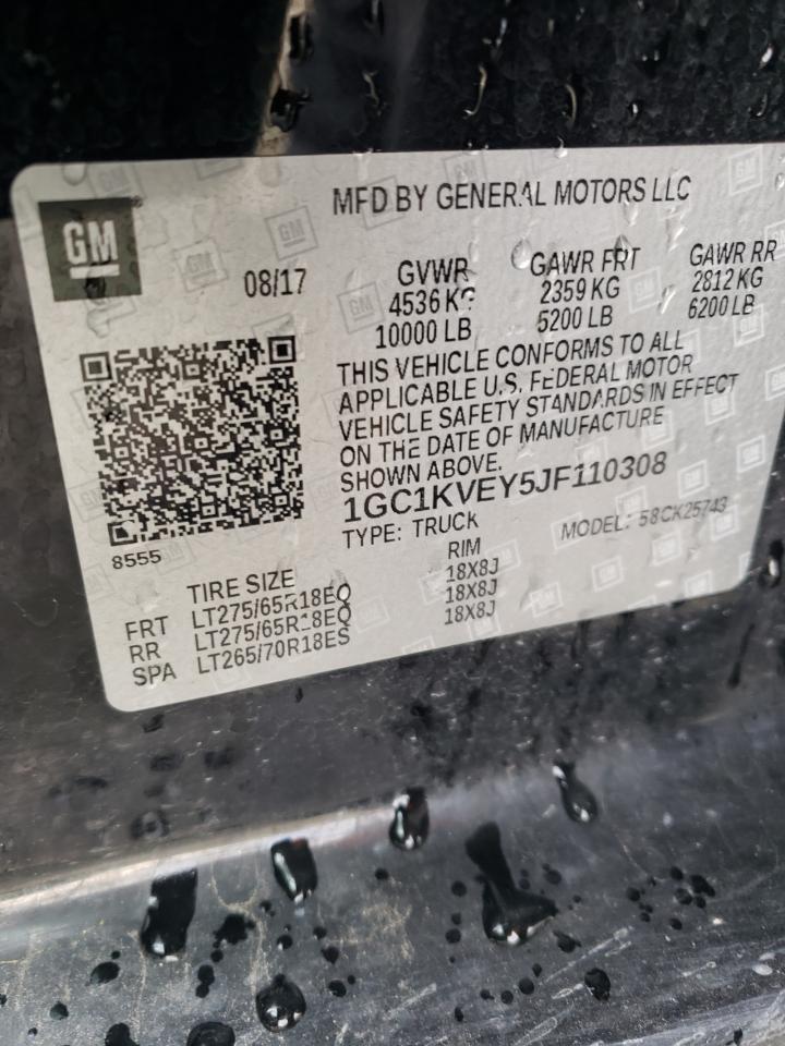 2018 Chevrolet Silverado VIN 1GC1KVEY5JF110308 Copart auction photo, front end damage thumbnail 12