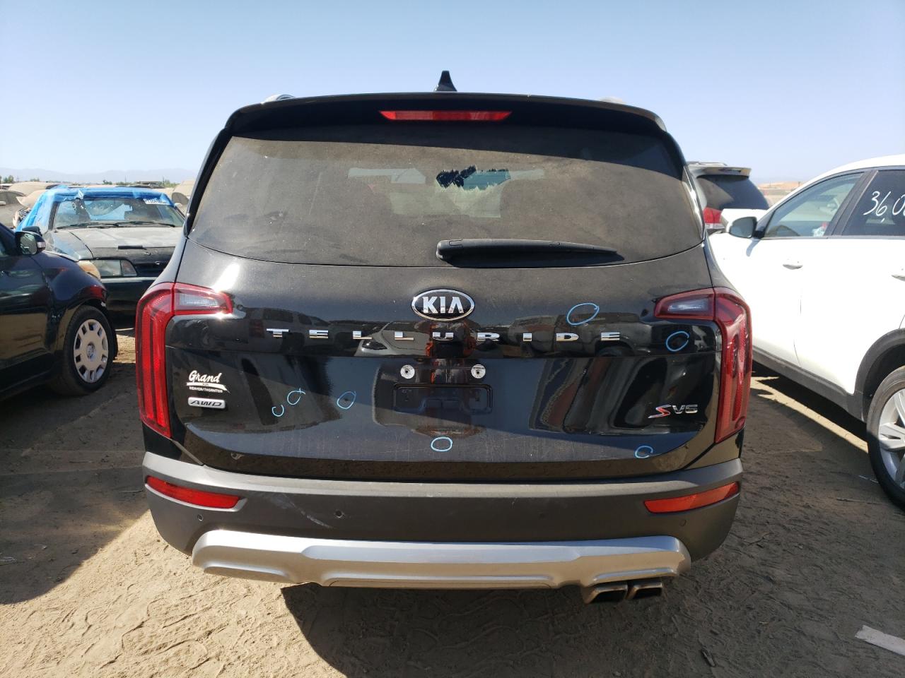 2021 KIA Telluride VIN 5XYP6DHC7MG190799 Copart auction photo, hail damage thumbnail 6