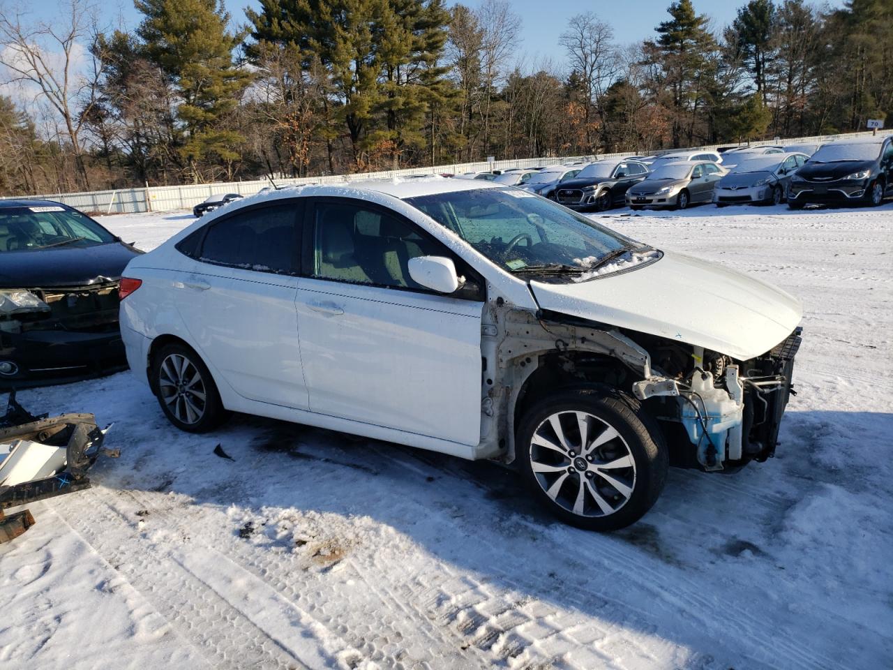 2017 Hyundai Accent VIN KMHCT4AE4HU330830 Copart auction photo, front end / rear end damage thumbnail 4