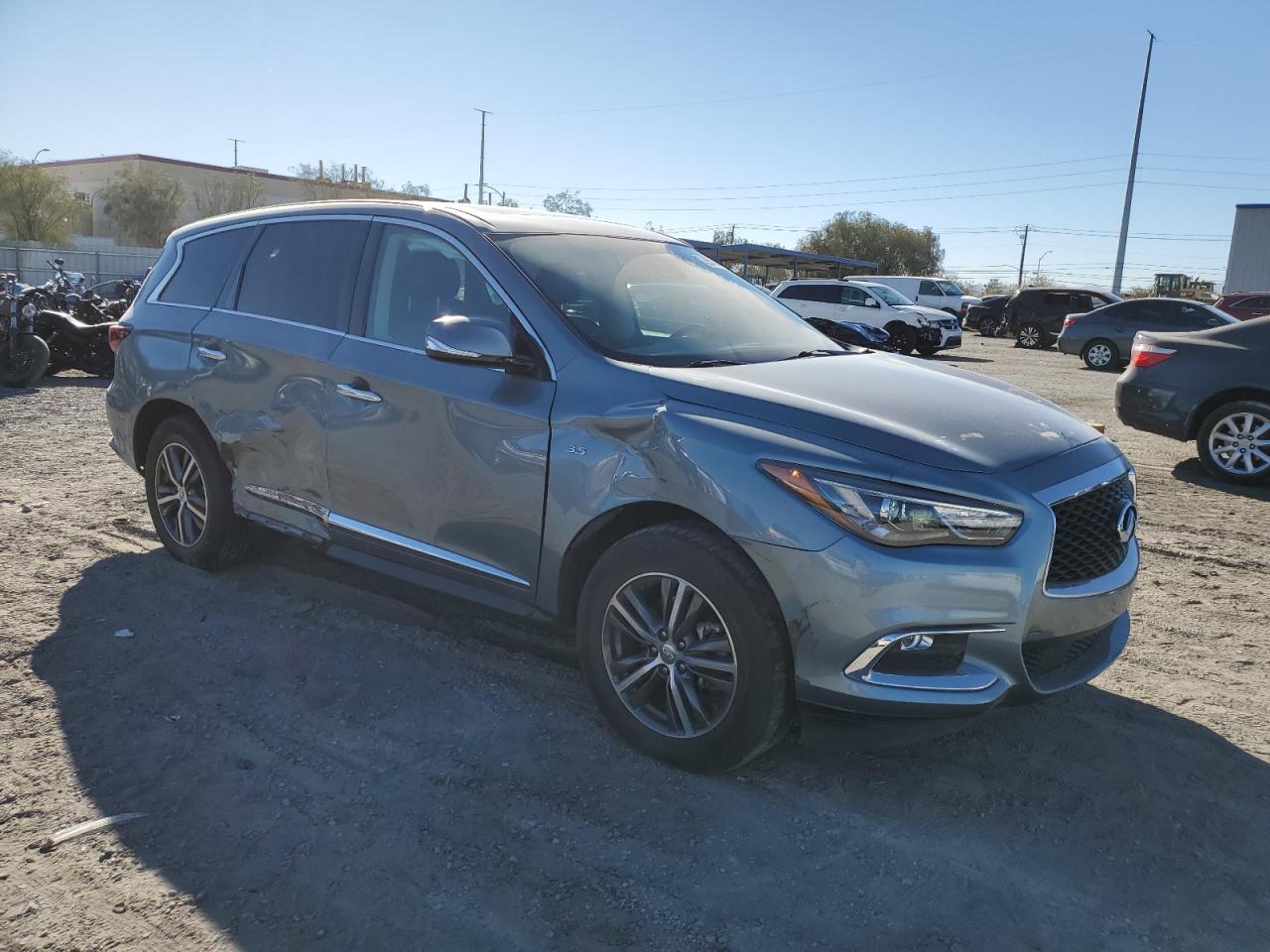 2019 Infiniti QX60 VIN 5N1DL0MMXKC553290 Copart auction photo, side damage thumbnail 4