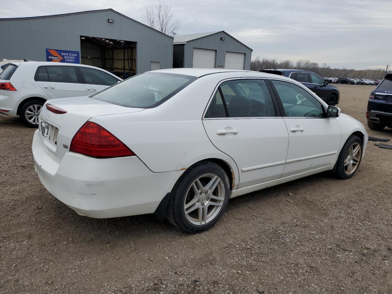 2007 Honda Accord VIN 1HGCM567X7A801074 Copart auction photo, rear end / front end damage thumbnail 3