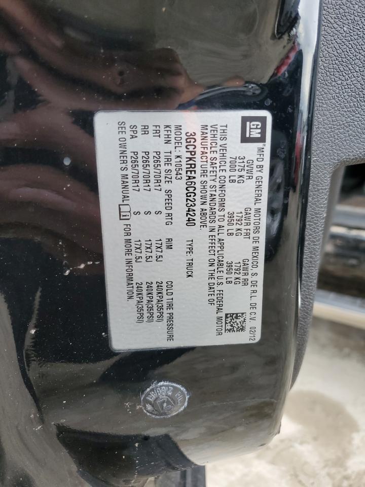 2012 Chevrolet Silverado VIN 3GCPKREA6CG234240 Copart auction photo, all over damage thumbnail 12