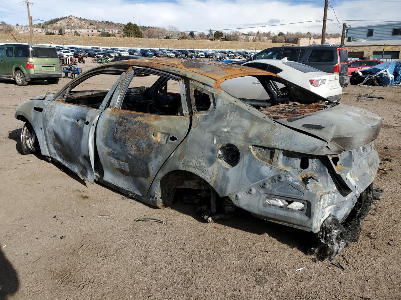 2019 KIA Optima VIN 5XXGT4L34KG275018 Copart auction photo, burn damage thumbnail 2