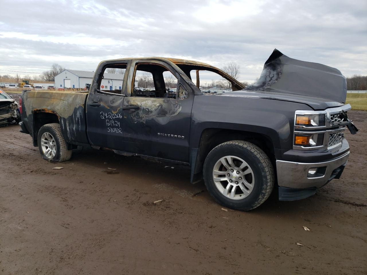 2014 Chevrolet Silverado VIN 1GCVKREC8EZ205186 Copart auction photo, burn damage thumbnail 4