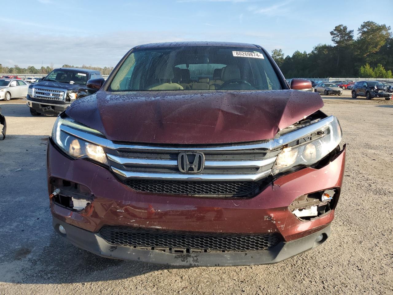 2018 Honda Pilot VIN 5FNYF5H3XJB004024 Copart auction photo, front end damage thumbnail 5