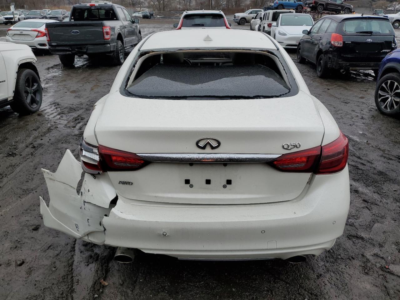 2019 Infiniti Q50 VIN JN1EV7AR7KM554034 Copart auction photo, rear end / front end damage thumbnail 6