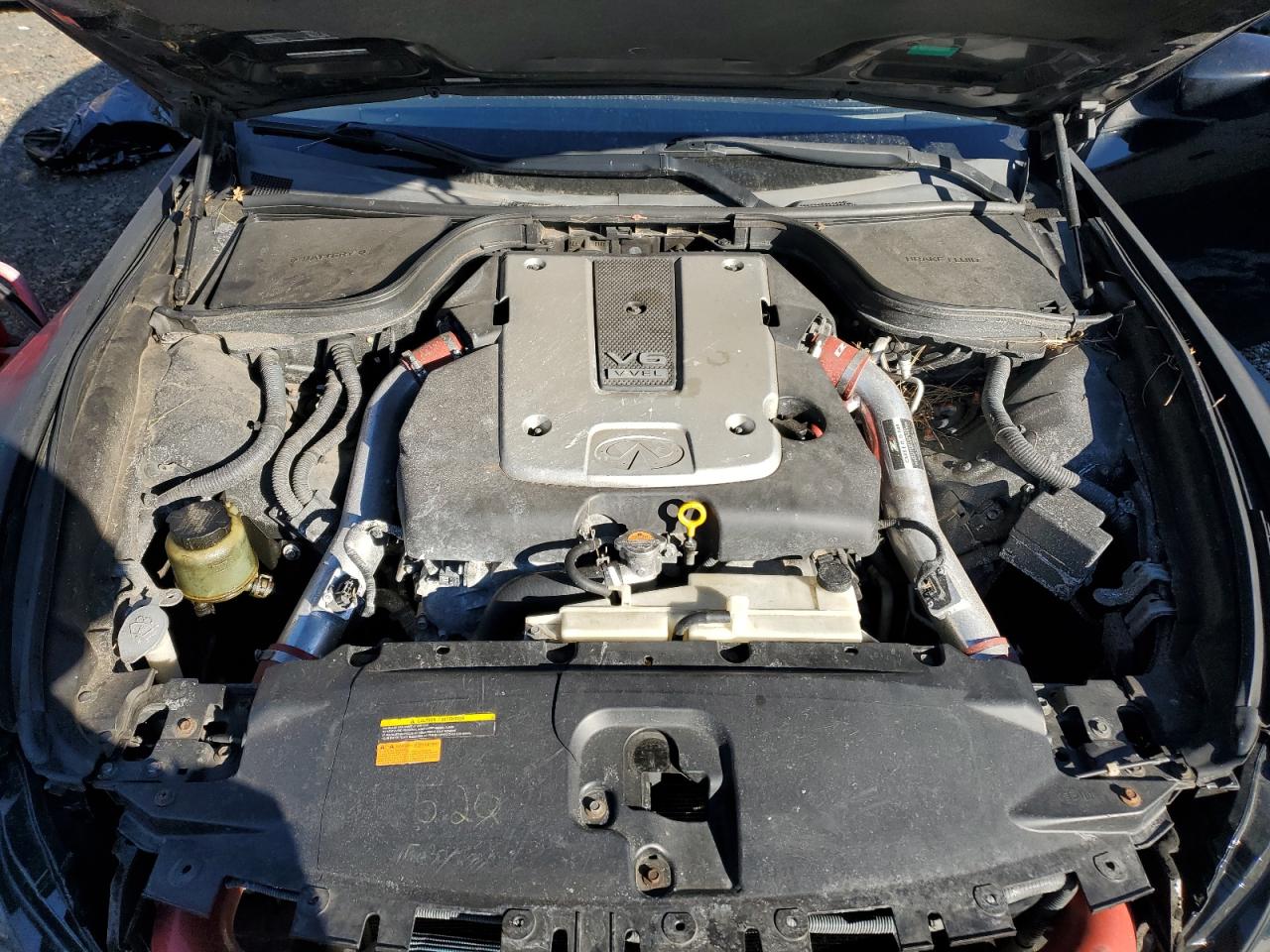 2012 Infiniti G VIN JN1CV6FE8CM200094 Copart auction photo, front end / side damage thumbnail 11