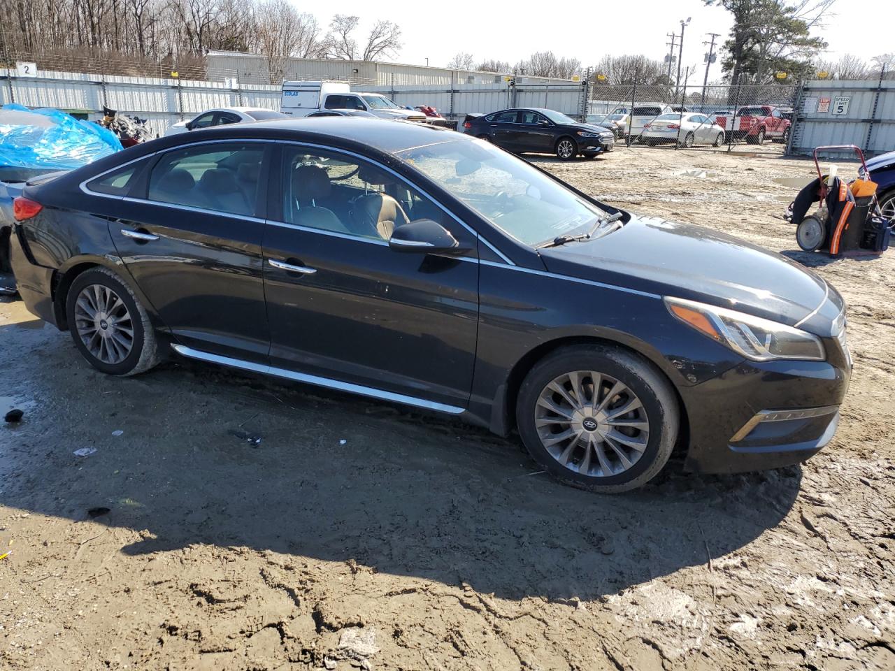 2015 Hyundai Sonata VIN 5NPE34AF3FH230473 Copart auction photo, side damage thumbnail 4