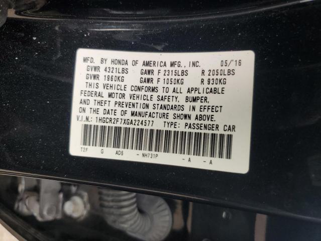 2016 Honda Accord VIN 1HGCR2F7XGA224577 Copart auction photo, front end damage thumbnail 12