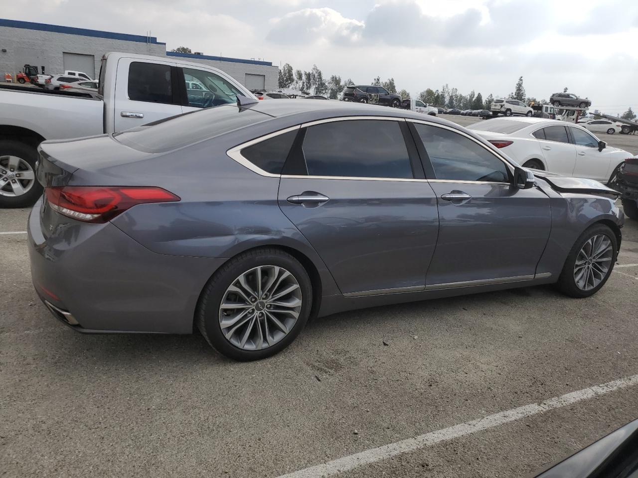 2016 Hyundai Genesis VIN KMHGN4JE1GU137321 Copart auction photo, front end / side damage thumbnail 3