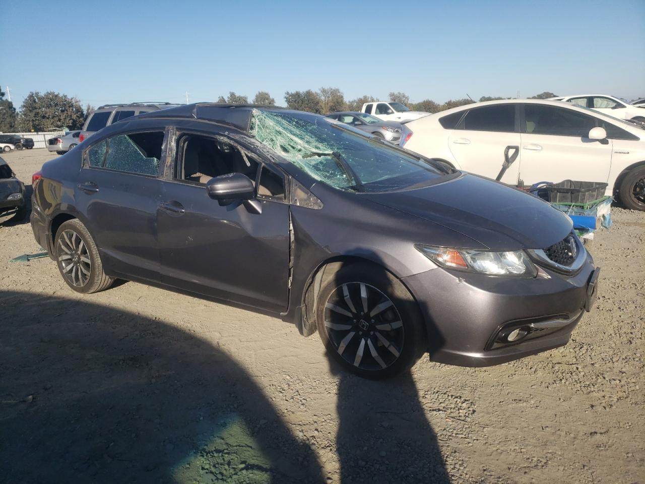 2015 Honda Civic VIN 19XFB2F96FE258268 Copart auction photo, rollover damage thumbnail 4