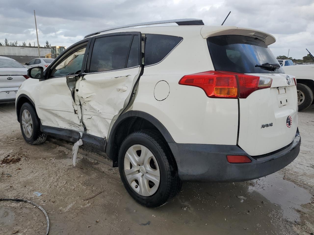 2014 Toyota RAV 4 VIN JTMZFREV4EJ009526 Copart auction photo, side / front end damage thumbnail 2