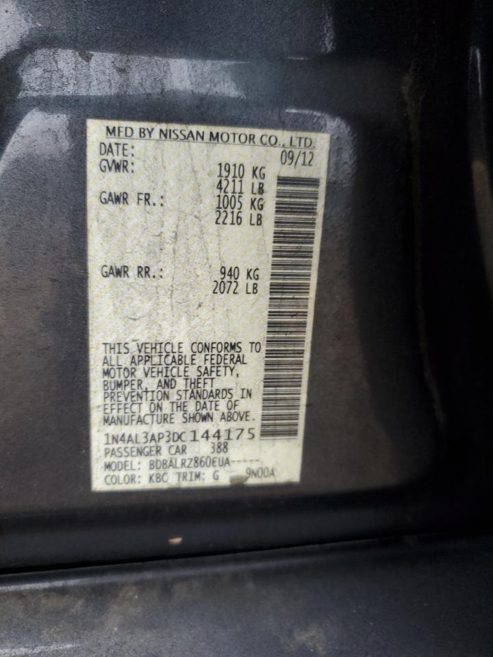 2013 Nissan Altima VIN 1N4AL3AP3DC144175 Copart auction photo, front end damage thumbnail 12