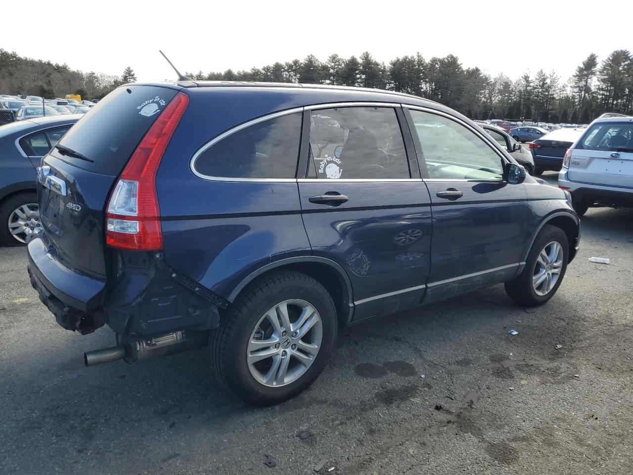 2010 Honda CR-V VIN 5J6RE4H58AL025299 Copart auction photo, rear end / side damage thumbnail 3