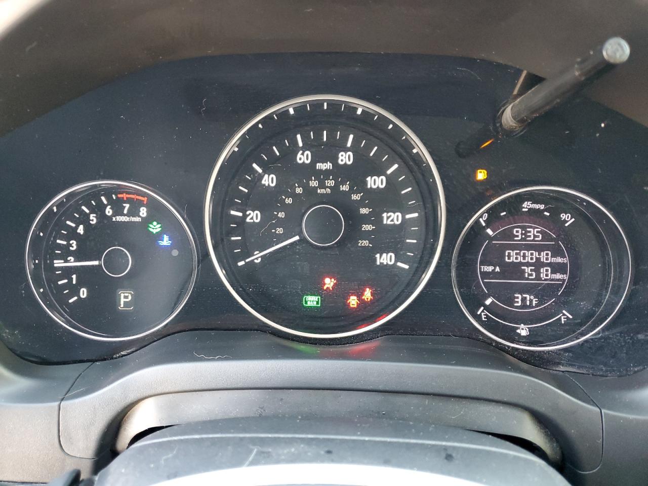 2019 Honda HR-V VIN 3CZRU5H37KG715079 Copart auction photo, side damage thumbnail 9