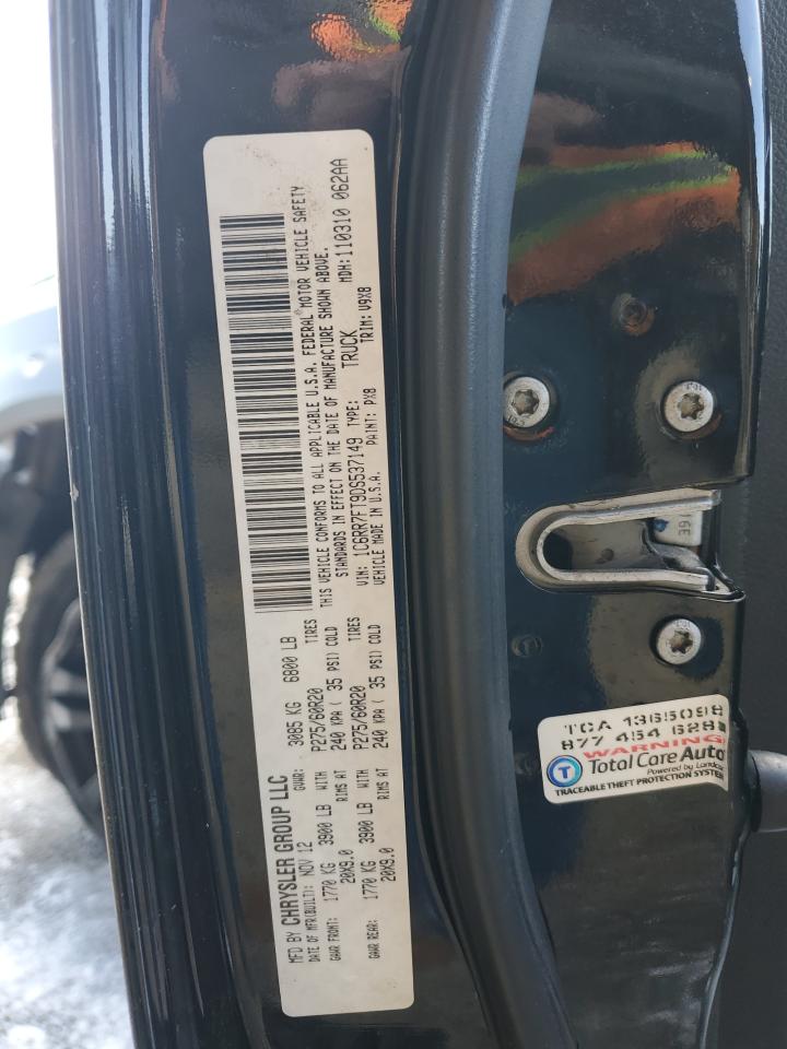 2013 RAM 1500 VIN 1C6RR7FT9DS537149 Copart auction photo, front end damage thumbnail 12