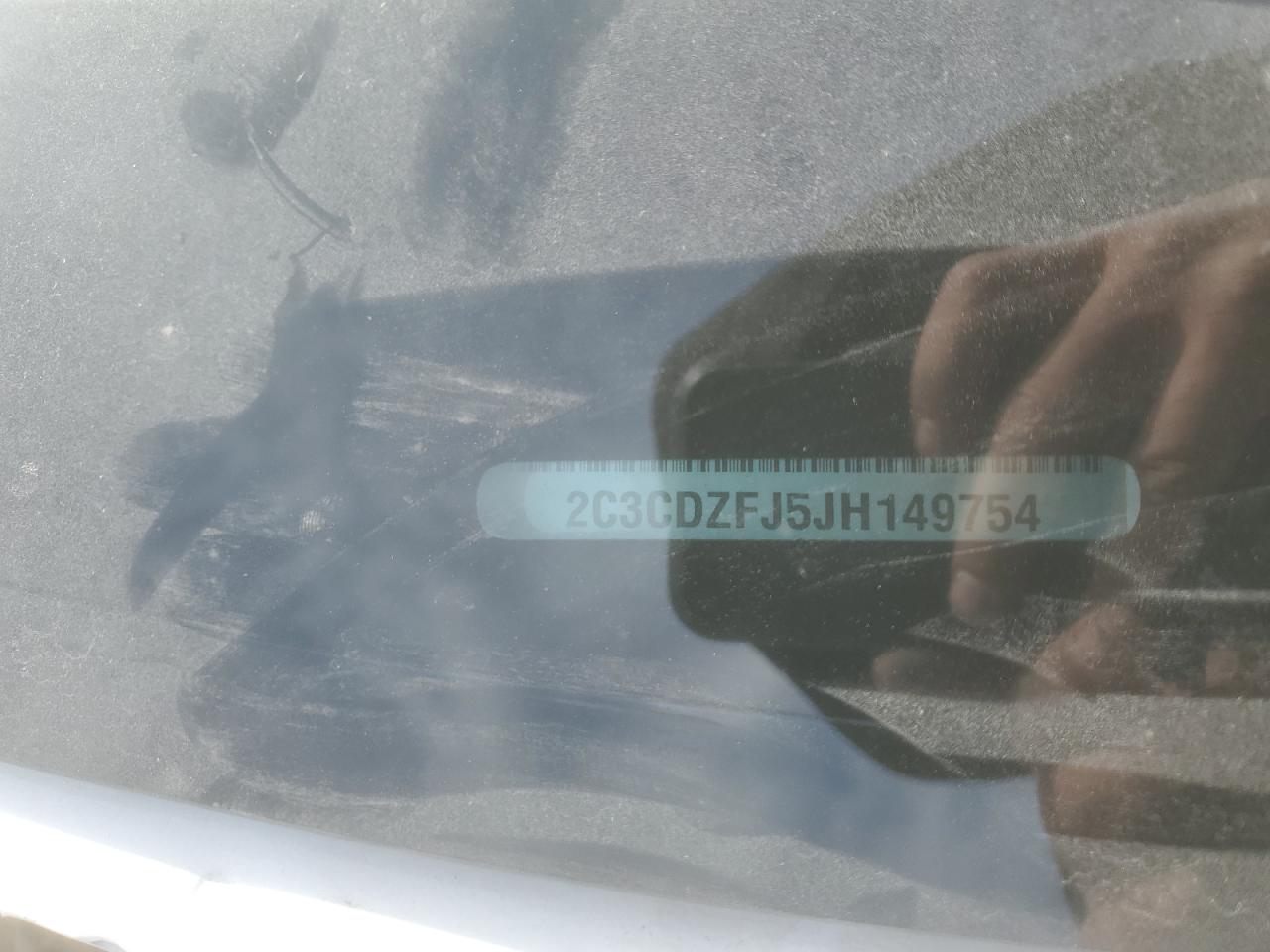 2018 Dodge Challenger VIN 2C3CDZFJ5JH149754 Copart auction photo, vandalism damage thumbnail 12