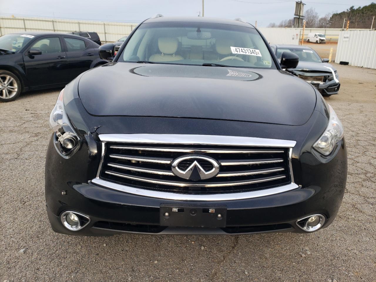 2014 Infiniti QX70 VIN JN8CS1MU6EM452341 Copart auction photo, front end / side damage thumbnail 5