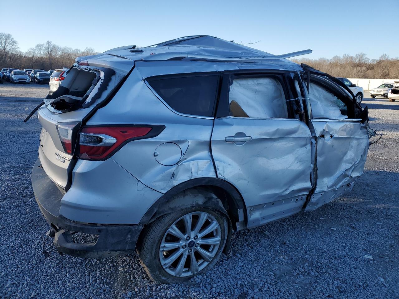 2017 Ford Escape VIN 1FMCU9J98HUB26237 Copart auction photo, all over damage thumbnail 3