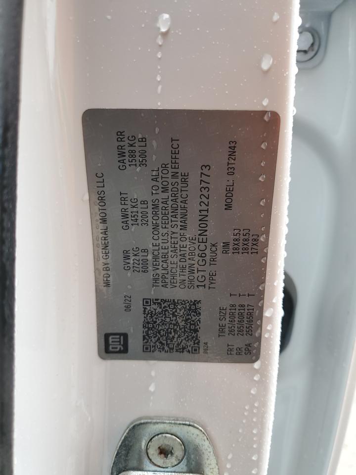 2022 GMC Canyon VIN 1GTG6CEN0N1223773 Copart auction photo, undercarriage / mechanical damage thumbnail 12