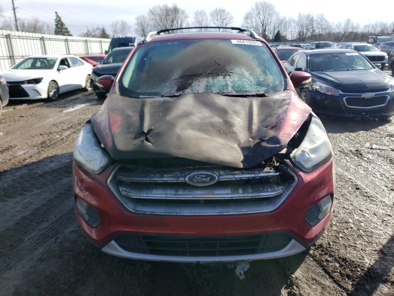 2017 Ford Escape VIN 1FMCU9J93HUA33383 Copart auction photo, burn - engine damage thumbnail 5