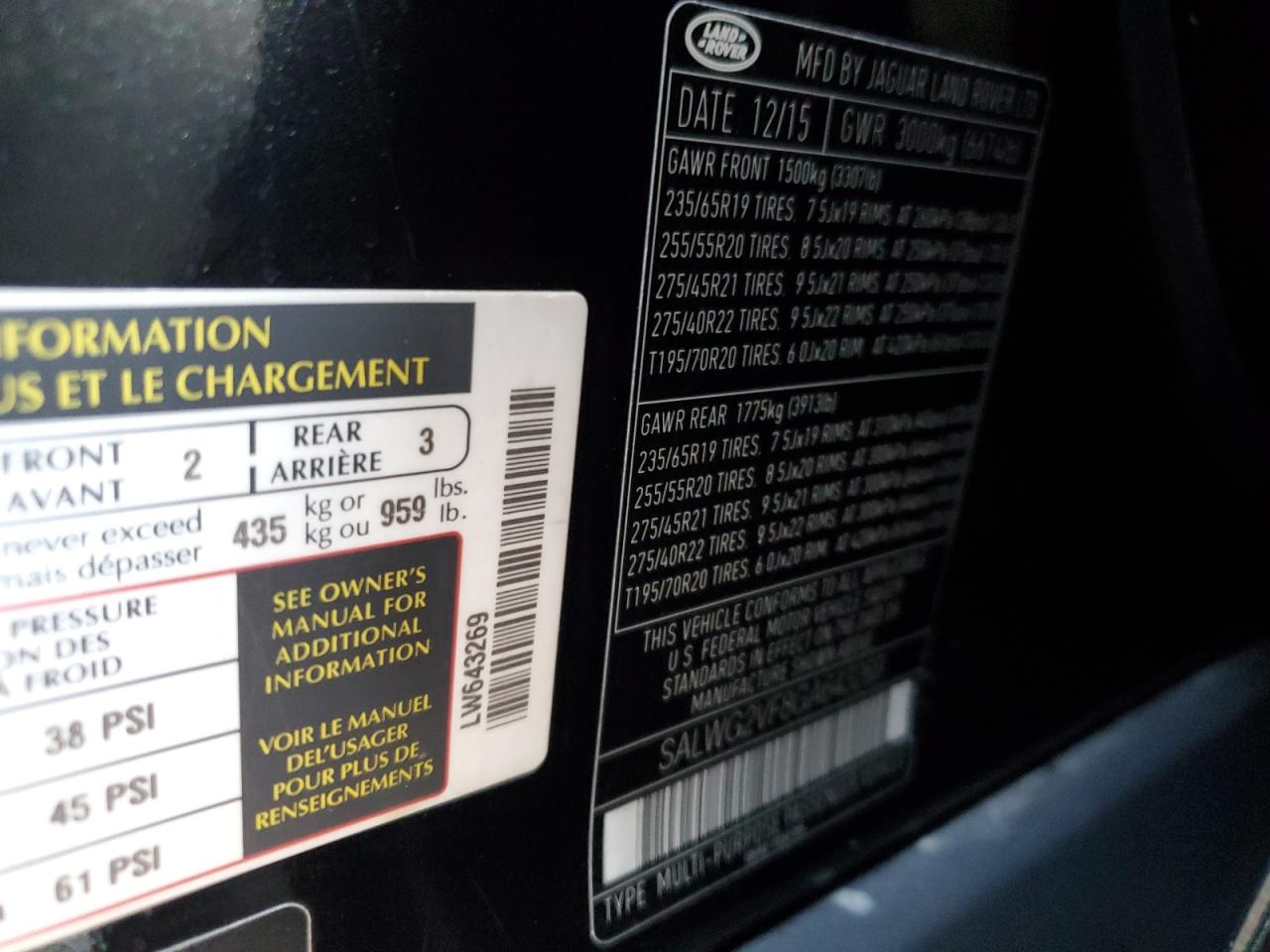 2016 Land Rover Range Rover VIN SALWG2VF8GA643269 Copart auction photo, undercarriage / front end damage thumbnail 14