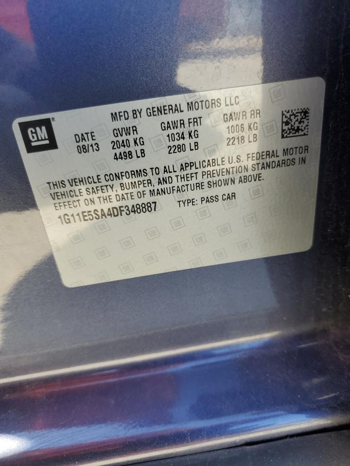 2013 Chevrolet Malibu VIN 1G11E5SA4DF348887 Copart auction photo, vandalism / top/roof damage thumbnail 14
