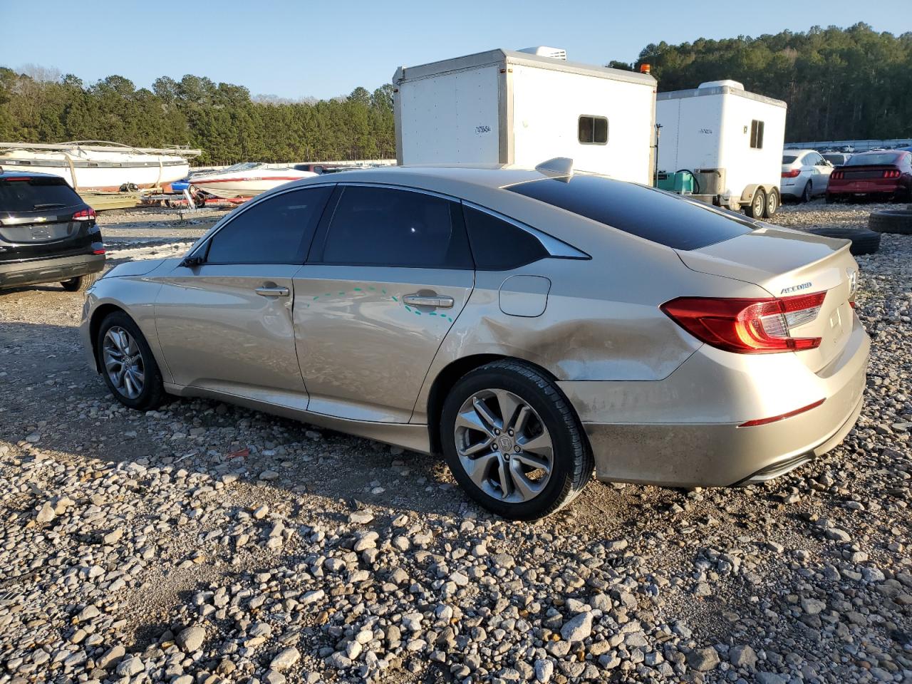 2018 Honda Accord VIN 1HGCV1F14JA253680 Copart auction photo, side / rear end damage thumbnail 2