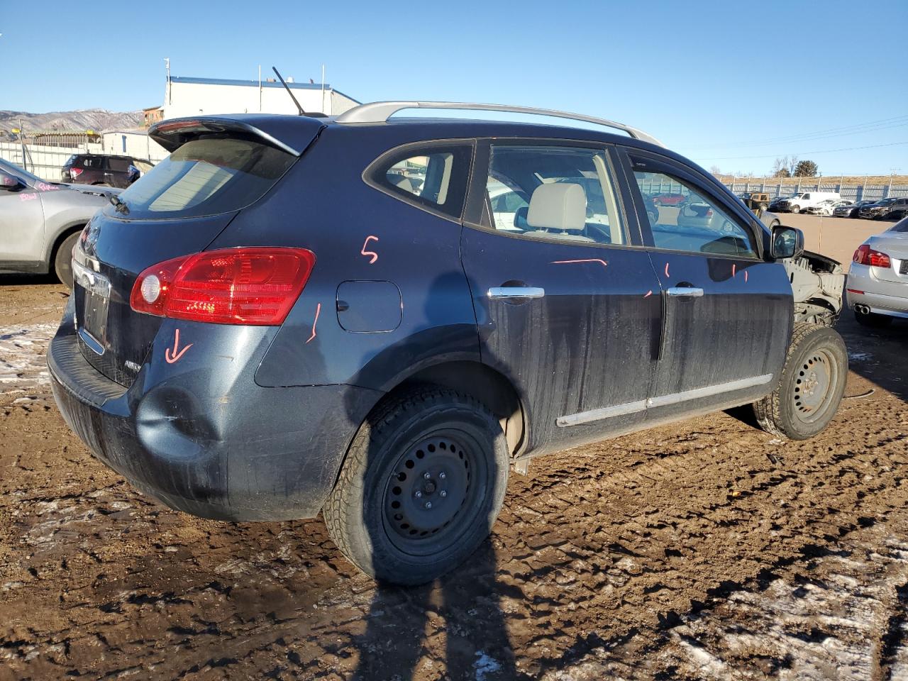 2014 Nissan Rogue VIN JN8AS5MV7EW200383 Copart auction photo, front end / hail damage thumbnail 3