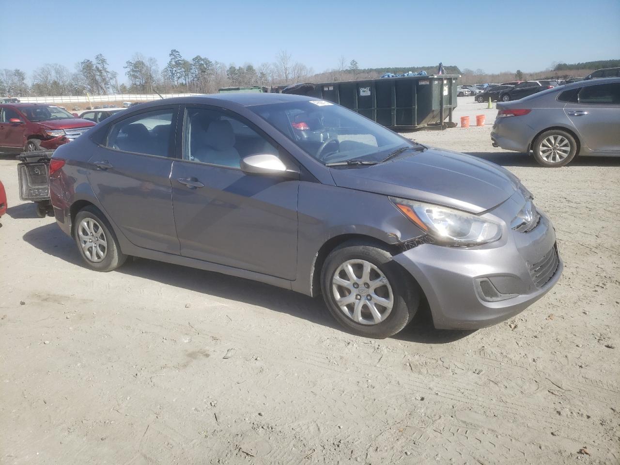 2014 Hyundai Accent VIN KMHCT4AE0EU739189 Copart auction photo, front end / minor dent/scratches damage thumbnail 4