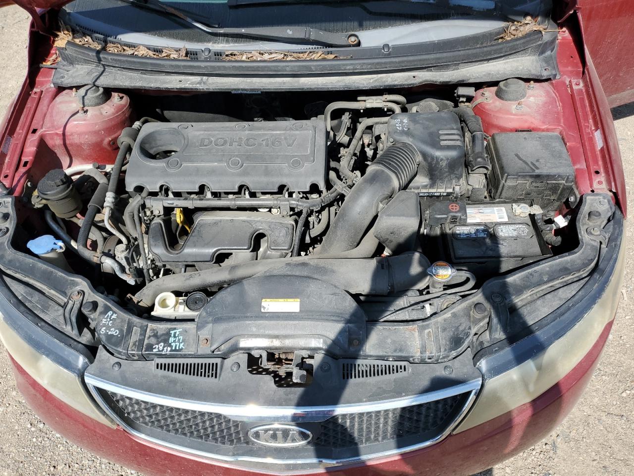 2010 KIA Forte VIN KNAFU4A25A5858412 Copart auction photo, front end / side damage thumbnail 11
