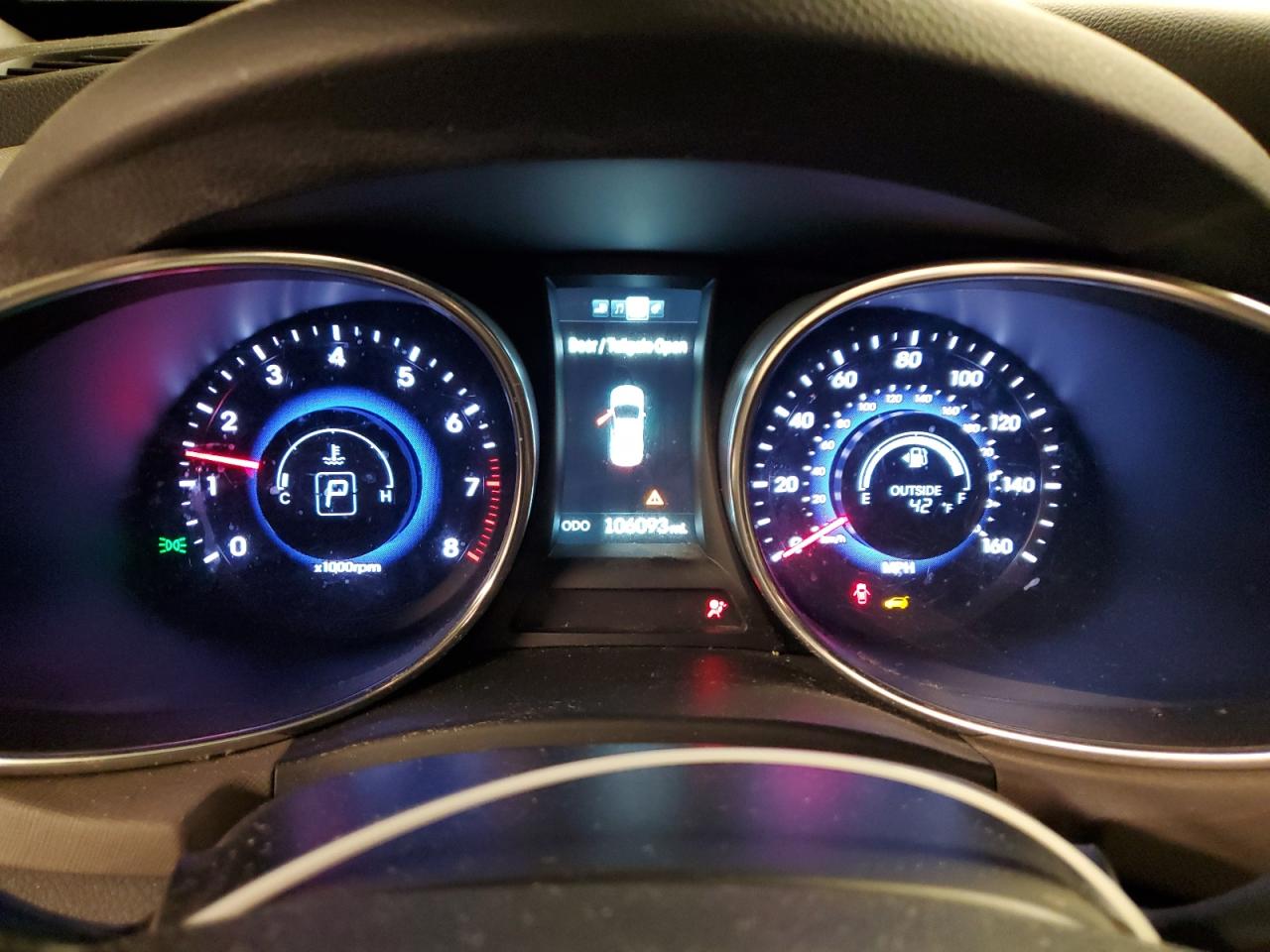 2015 Hyundai Santa Fe VIN 5XYZU3LB0FG264459 Copart auction photo, front end / side damage thumbnail 9
