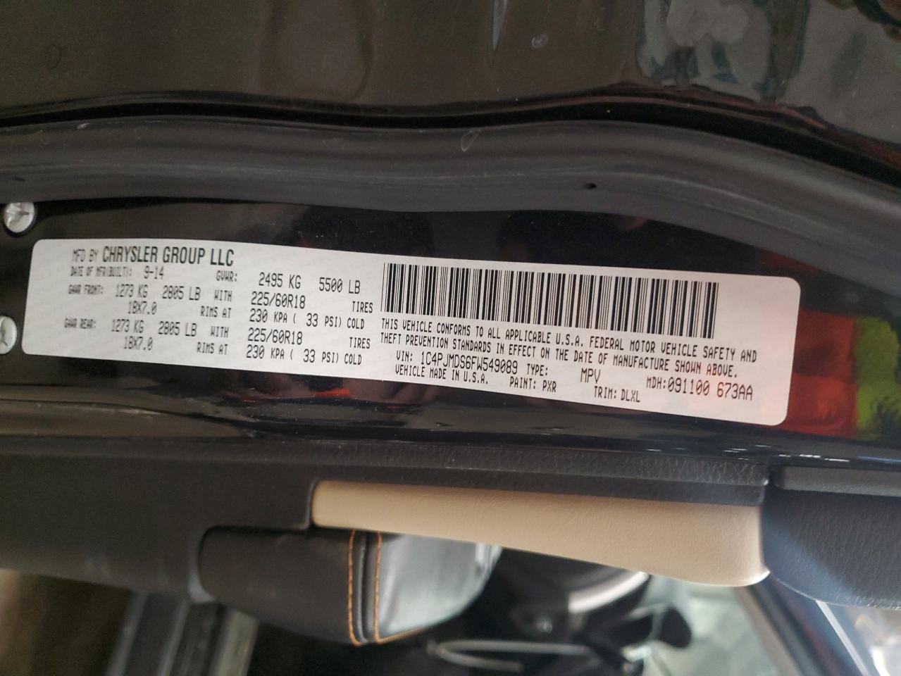 2015 Jeep Grand Cherokee VIN 1C4PJMDS6FW549089 Copart auction photo, front end damage thumbnail 15