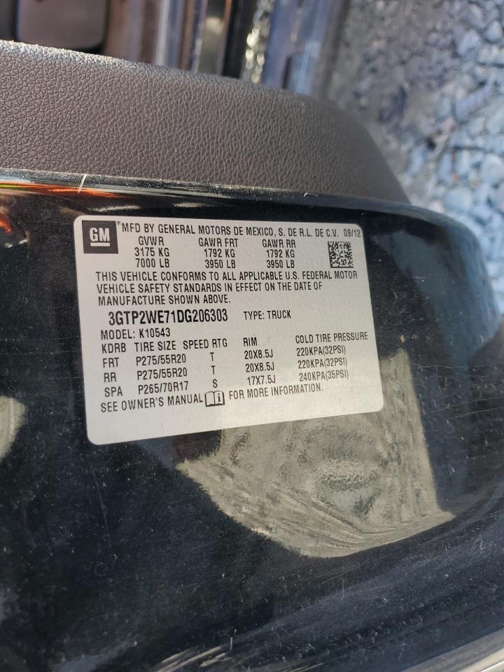 2013 GMC Sierra VIN 3GTP2WE71DG206303 Copart auction photo, front end damage thumbnail 12