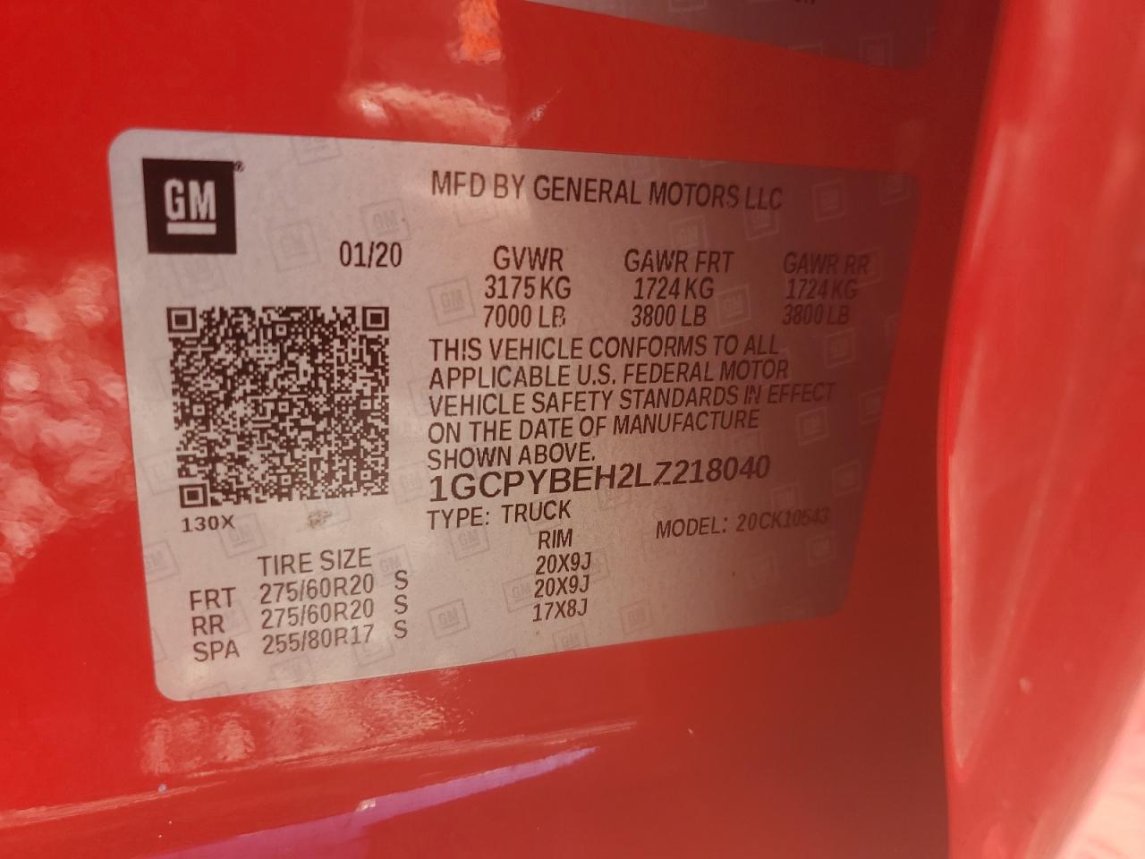 2020 Chevrolet Silverado VIN 1GCPYBEH2LZ218040 Copart auction photo, rear end damage thumbnail 14