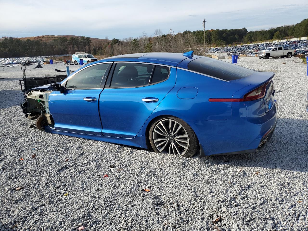 2019 KIA Stinger VIN KNAE15LA4K6049624 Copart auction photo, front end / side damage thumbnail 2