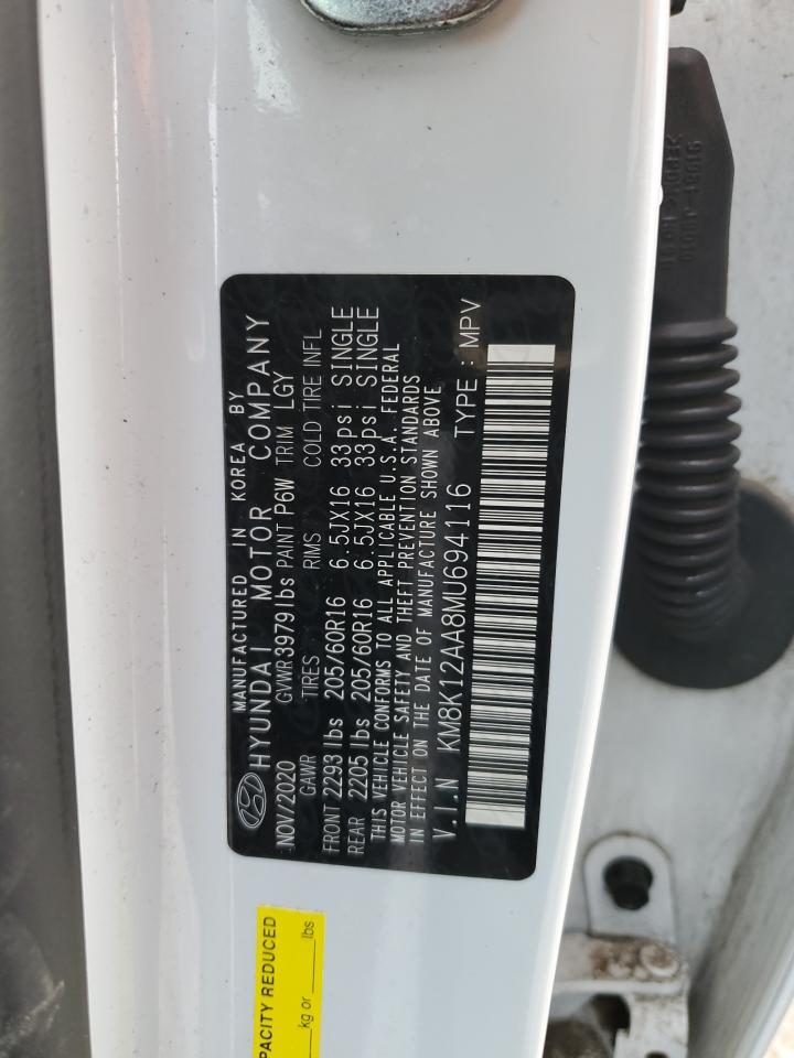 2021 Hyundai Kona VIN KM8K12AA8MU694116 Copart auction photo, front end / minor dent/scratches damage thumbnail 16