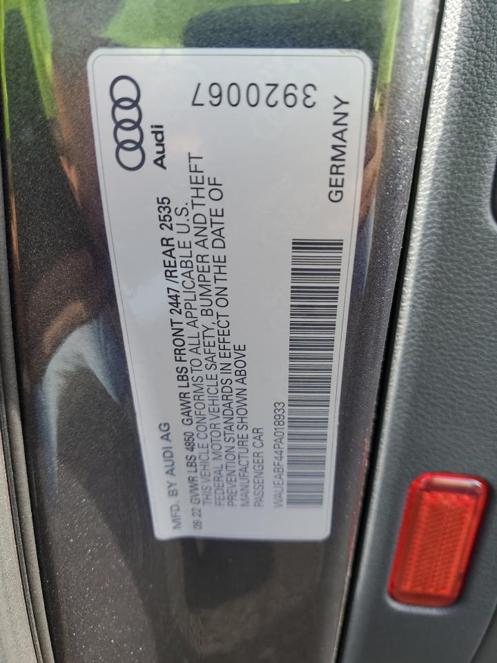 2023 Audi A4 VIN WAUEABF44PA018933 Copart auction photo, top/roof damage thumbnail 12
