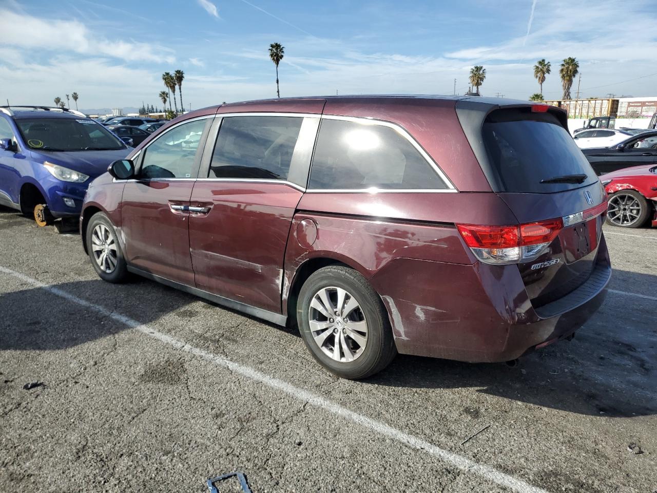 2014 Honda Odyssey VIN 5FNRL5H61EB005785 Copart auction photo, all over damage thumbnail 2