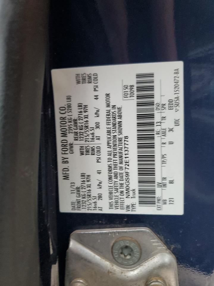 2014 Ford Transit VIN NM0GS9F72E1137778 Copart auction photo, front end damage thumbnail 13