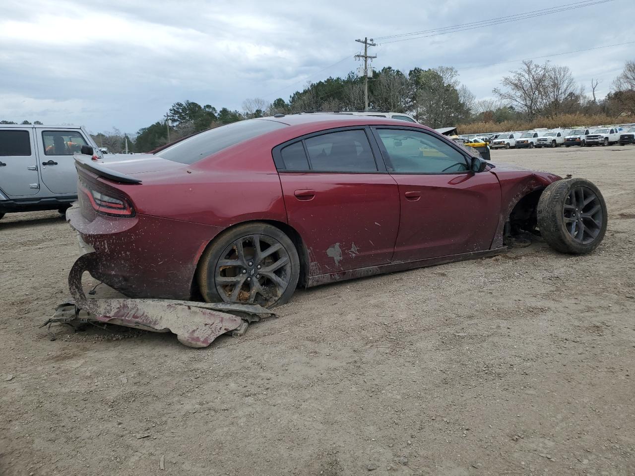 2019 Dodge Charger VIN 2C3CDXBG9KH732487 Copart auction photo, front end / rear end damage thumbnail 3