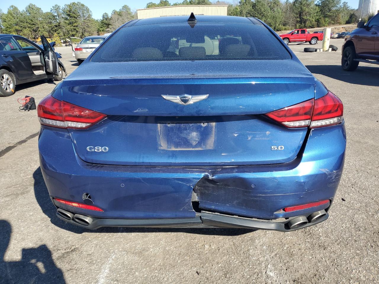 2017 Genesis G80 VIN KMHGN4JF7HU181009 Copart auction photo, rear end damage thumbnail 6