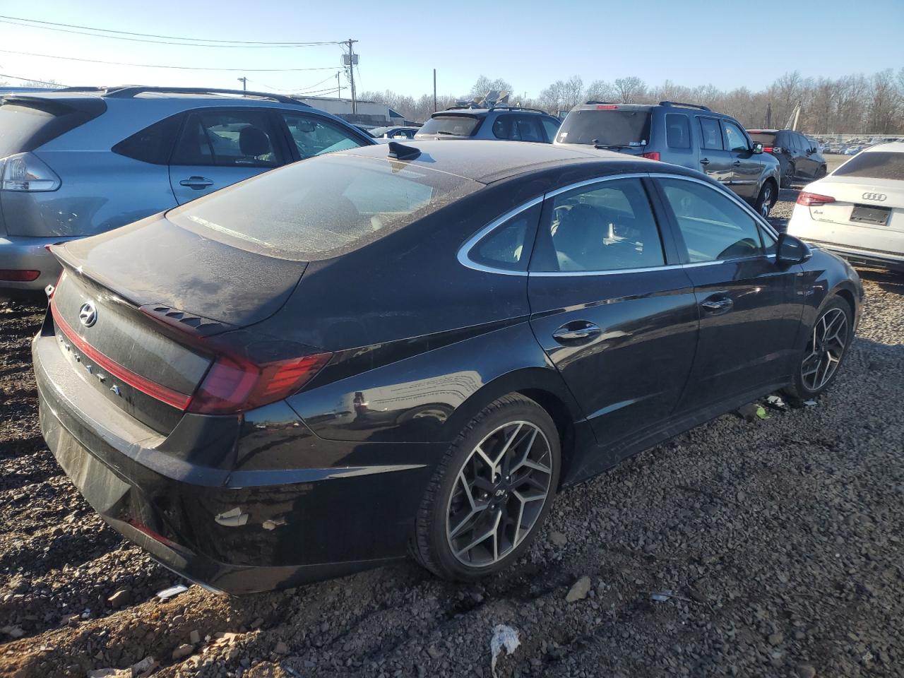 2021 Hyundai Sonata VIN 5NPEK4JC3MH130993 Copart auction photo, side / rear end damage thumbnail 3