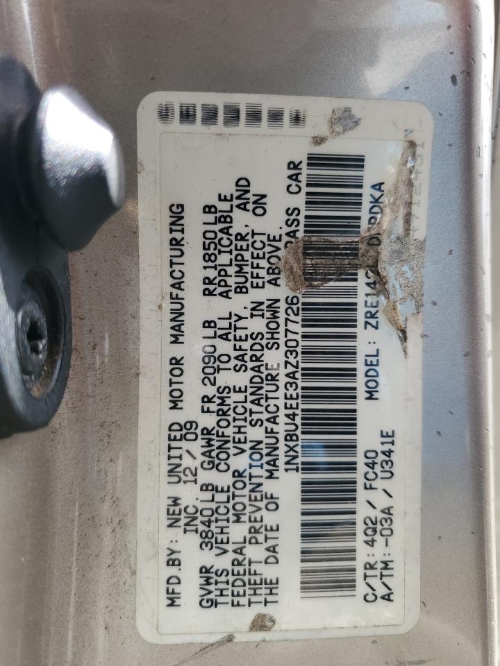 2010 Toyota Corolla VIN 1NXBU4EE3AZ307726 Copart auction photo, minor dent/scratches damage thumbnail 13